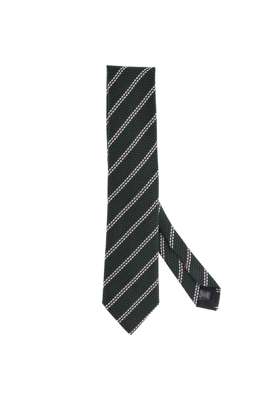 Zegna Regimental Pure Silk Tie Zwart