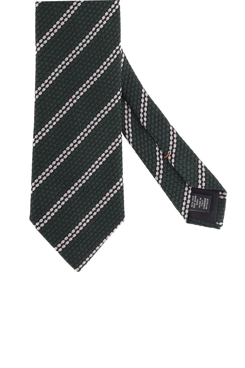 Zegna Regimental Pure Silk Tie Zwart