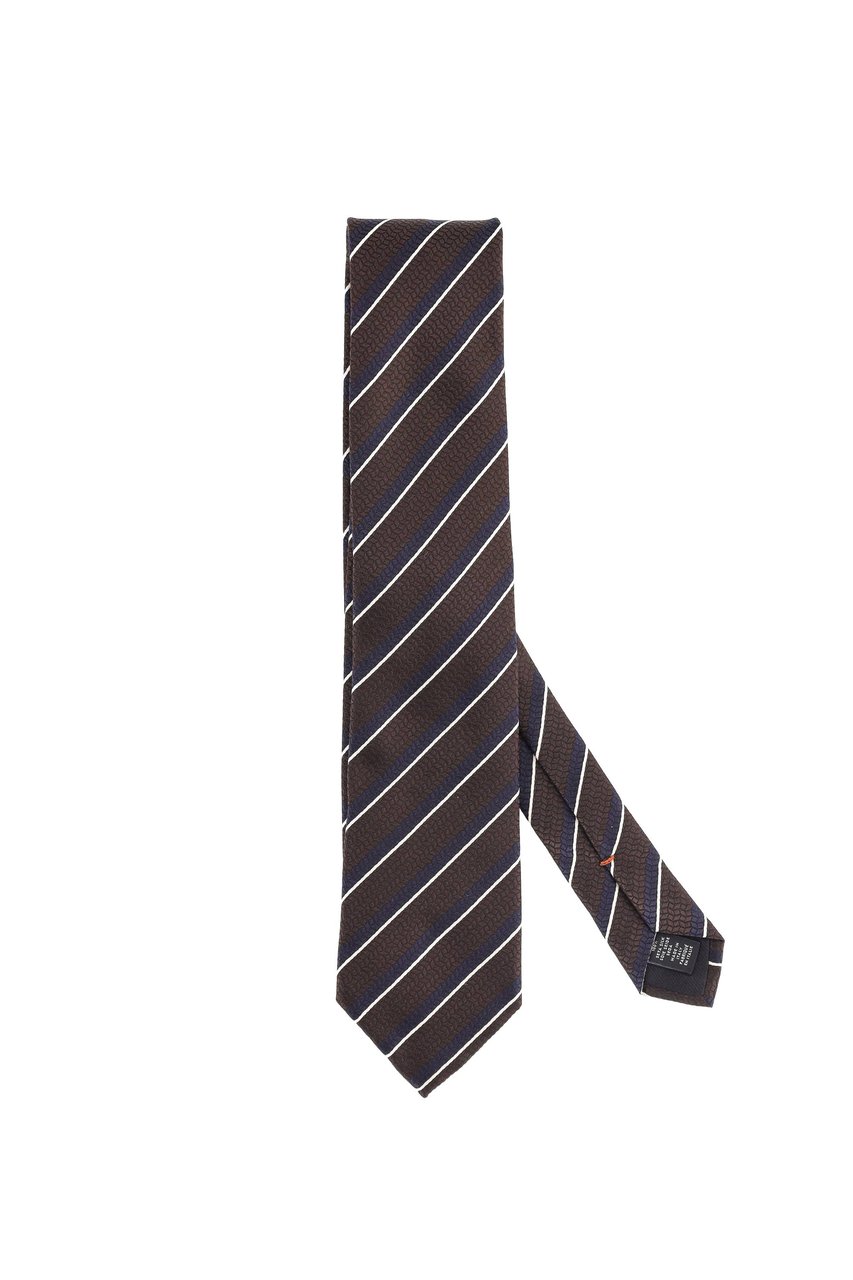 Zegna Regimental Pure Silk Tie Zwart
