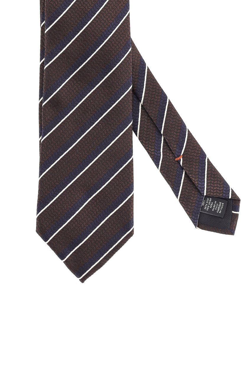 Zegna Regimental Pure Silk Tie Zwart