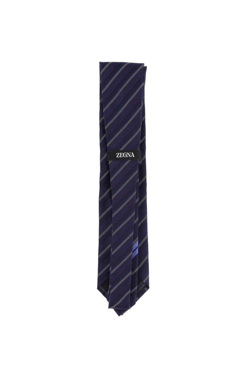 Zegna Pure Silk Textured Knit Tie Zwart