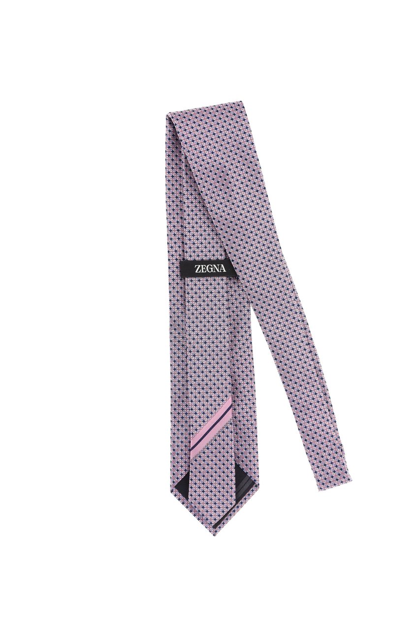 Zegna Pure Silk Micro Pattern Tie Grijs