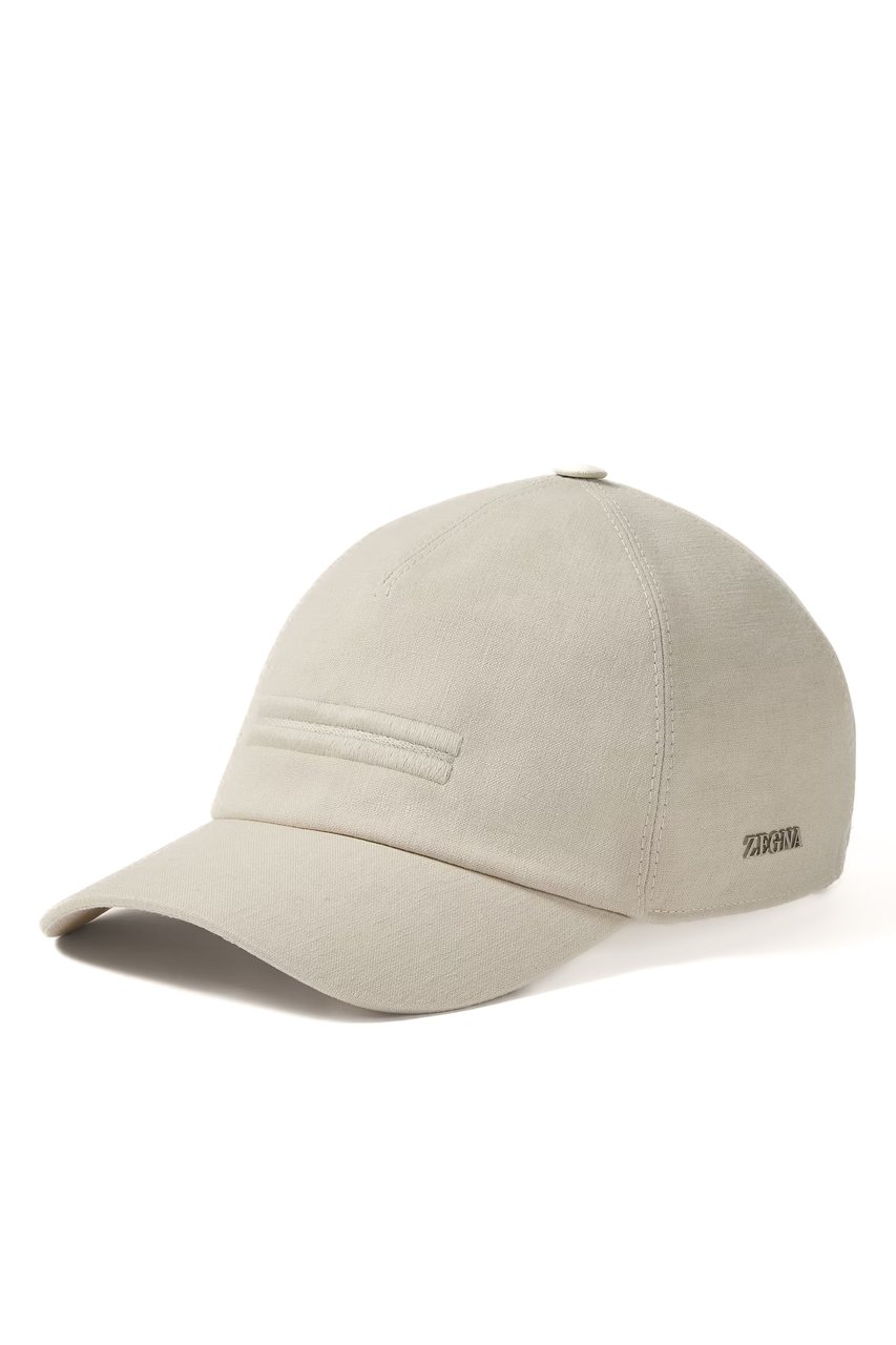Zegna Ivory Oasi Lino Baseball Hat Grijs