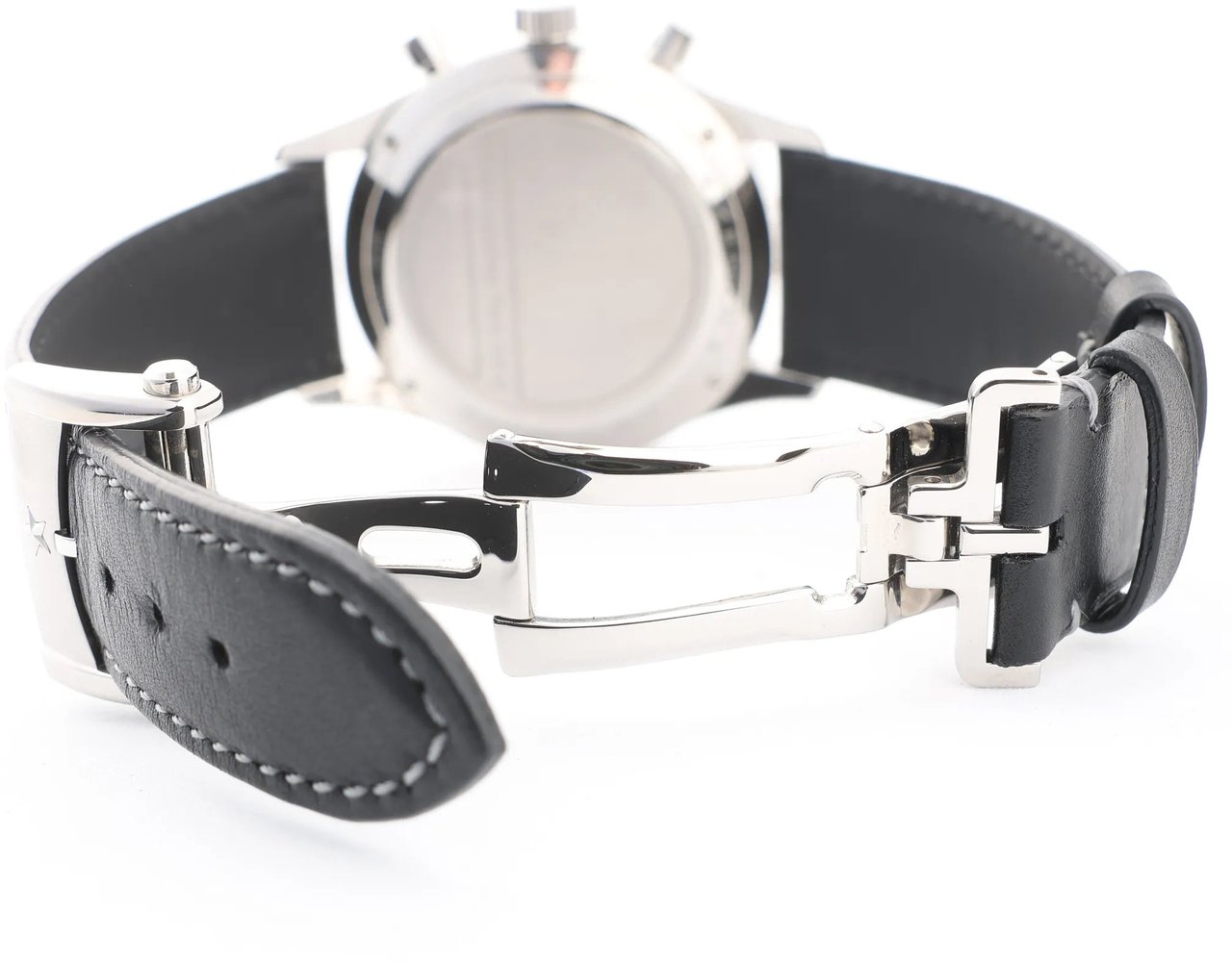 Zenith Zenith Chronometro TIPO CP-2 03.2240.4069 SS x Leather AT Watch with Black Dial Zwart