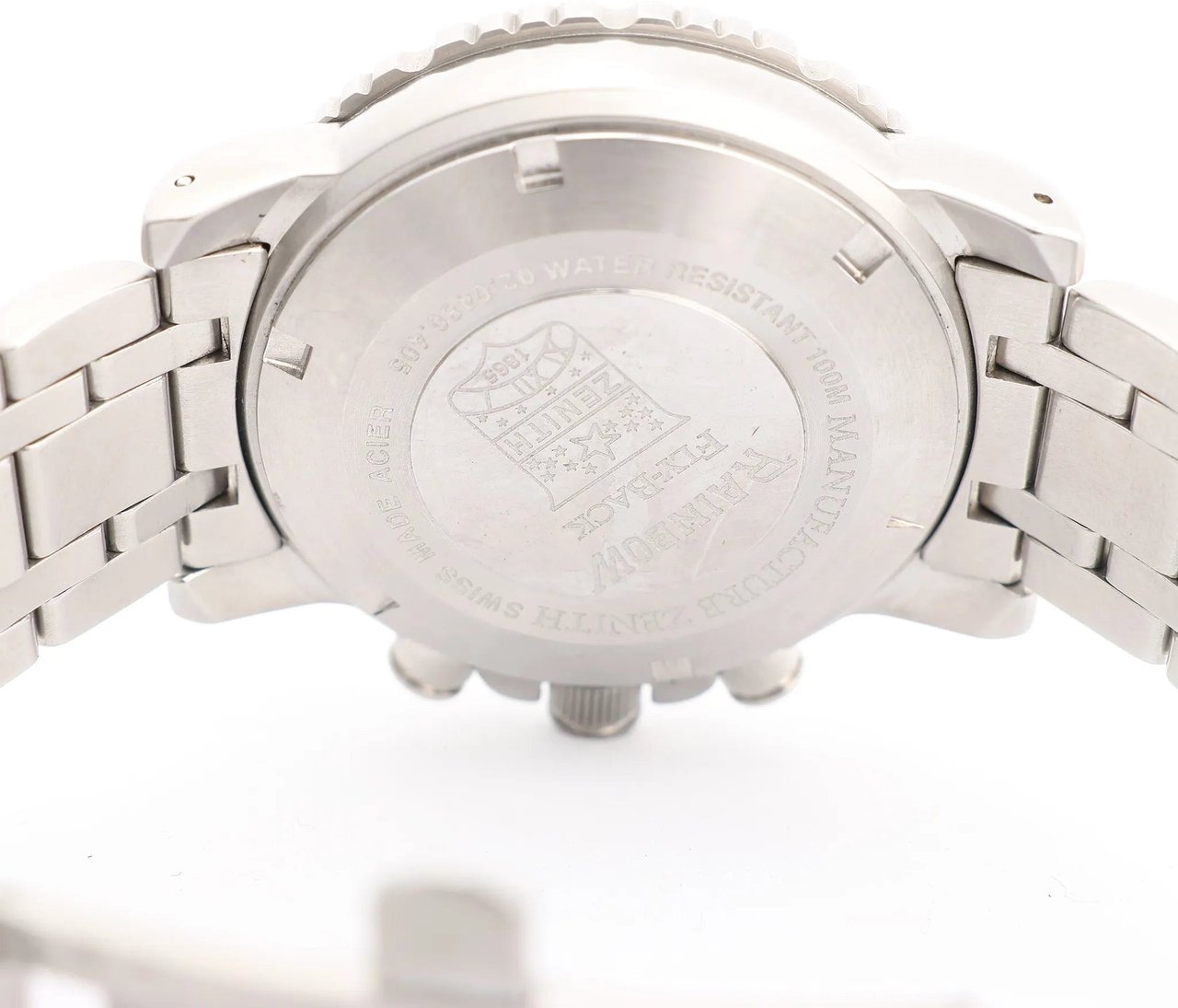 Zenith Zenith El Primero Rainbow Flyback 02.0480.405 SS AT Watch with Black Dial Zwart