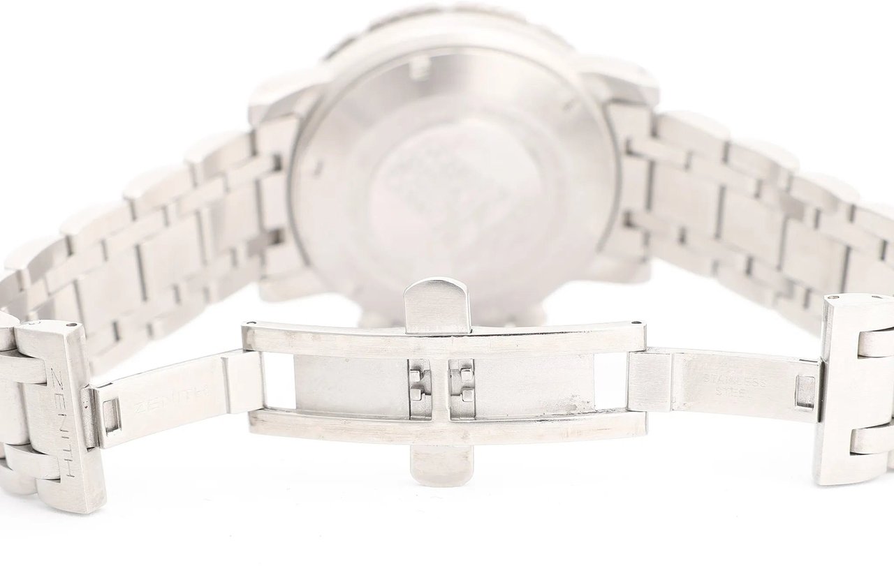 Zenith Zenith El Primero Rainbow Flyback 02.0480.405 SS AT Watch with Black Dial Zwart