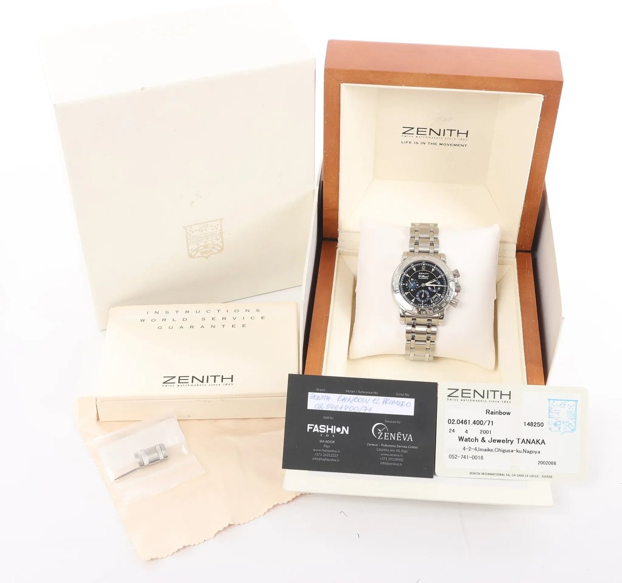 Zenith Rainbow El Primero 02.0461.400/71 SS AT Watch with Black Dial Zwart
