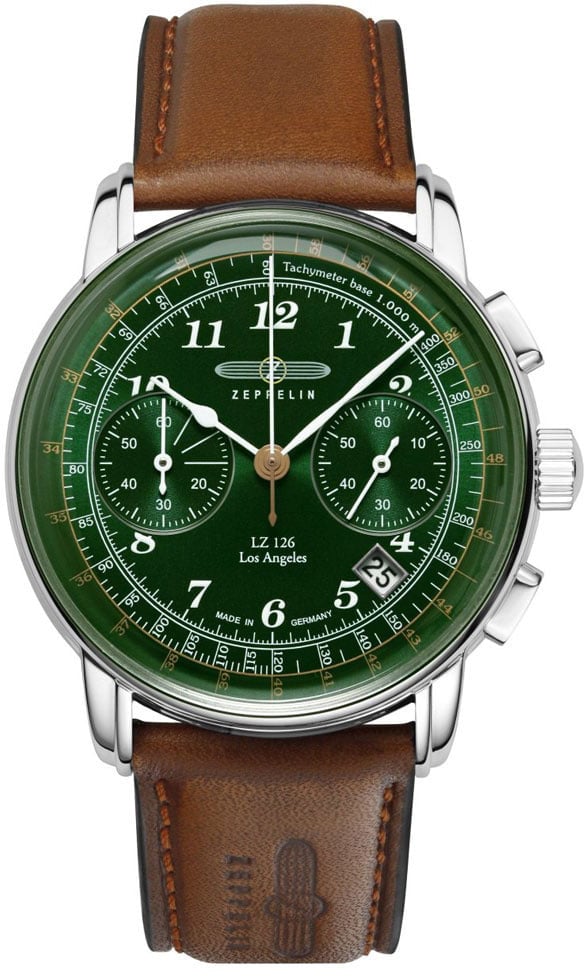 Zeppelin 7614-4 LZ 126 Los Angeles chronograaf heren horloge Groen