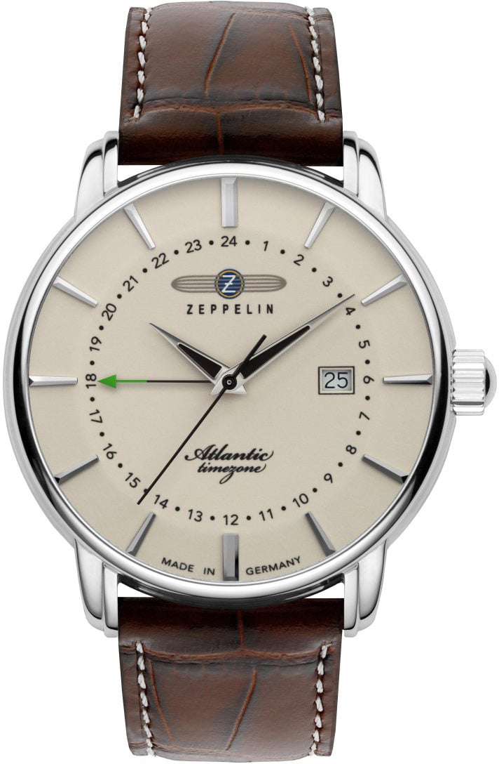 Zeppelin 8442-5 Atlantic GMT heren horloge Beige