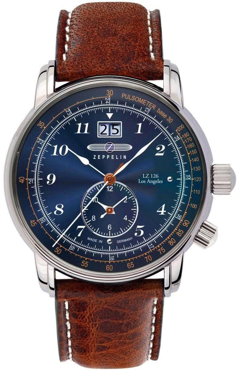 Zeppelin 8644-3 LZ 126 Los Angeles Dual Time heren horloge Blauw