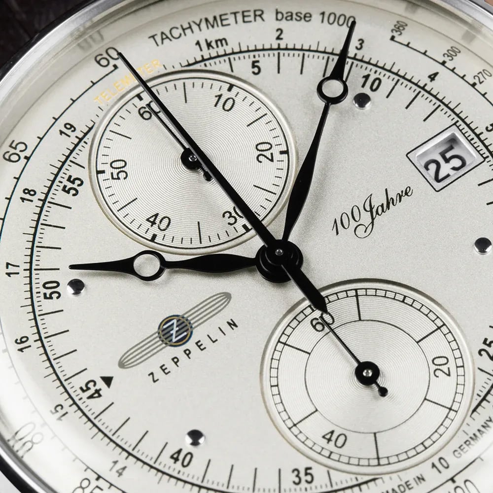 Zeppelin 8670-1 100 Jahre chronograaf heren horloge Wit