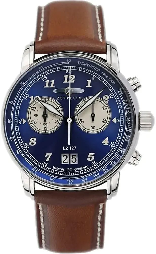 Zeppelin 8684-3 LZ 127 Graf heren horloge Bruin