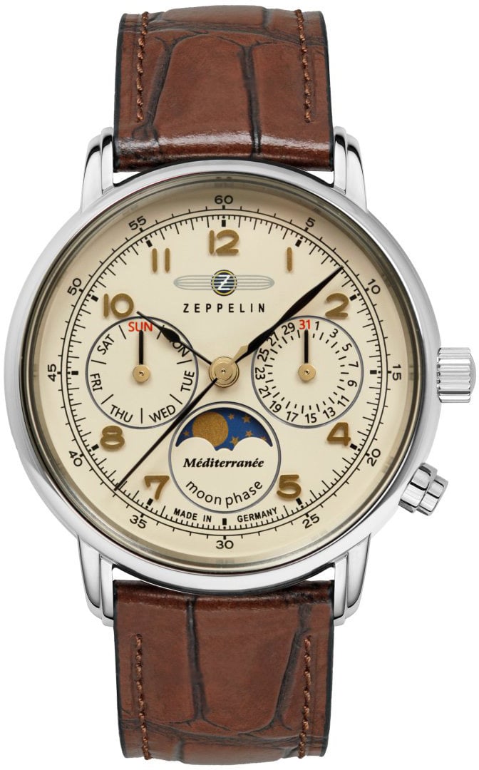 Zeppelin 9637-5 Méditerranée horloge 36 mm Beige