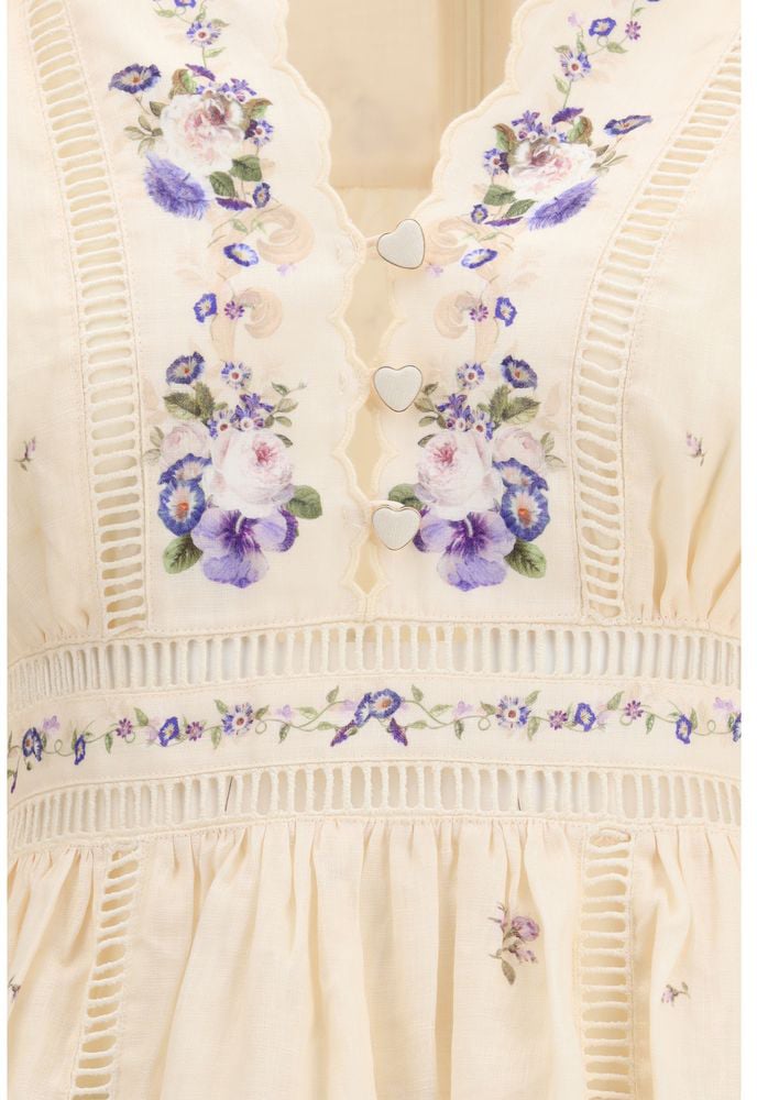 Zimmermann Zimmermann Beige Linen Casual Dress Beige