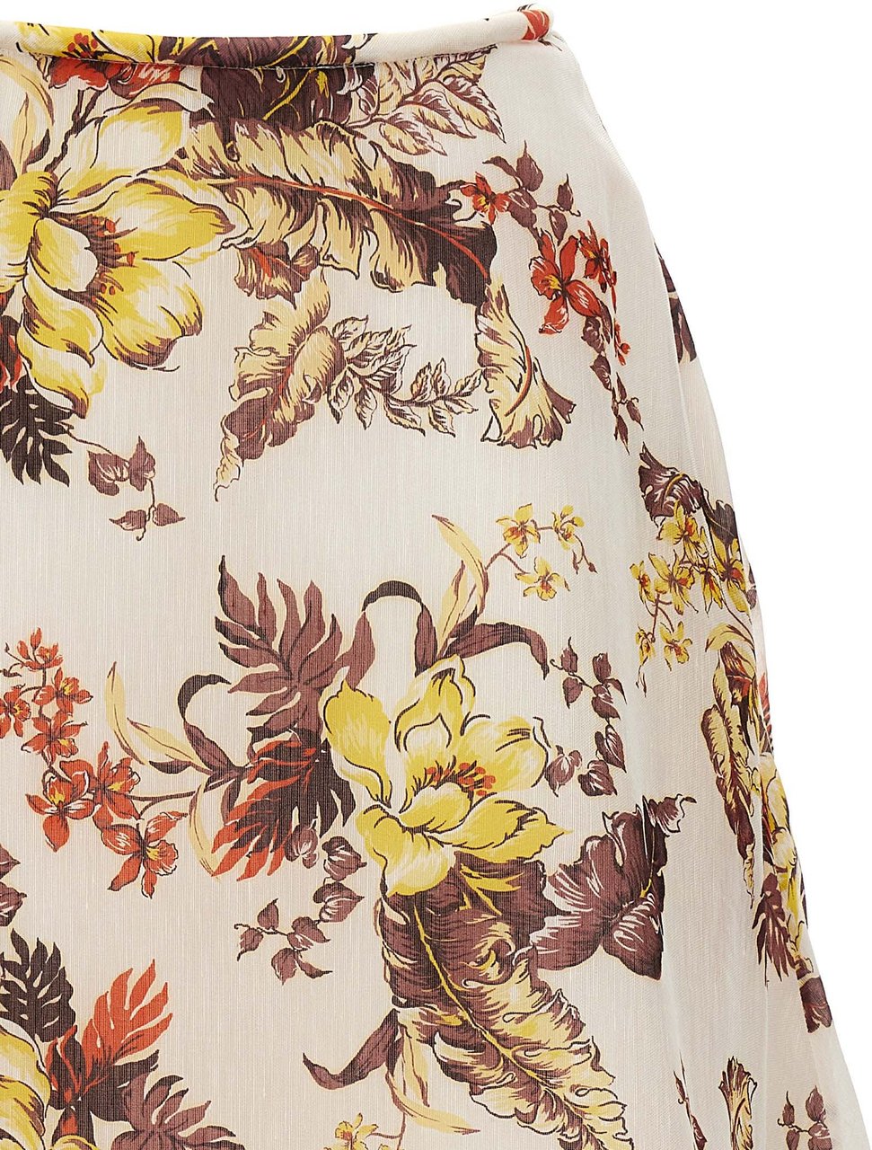 Zimmermann Multicolor Linen Midi Skirt Divers