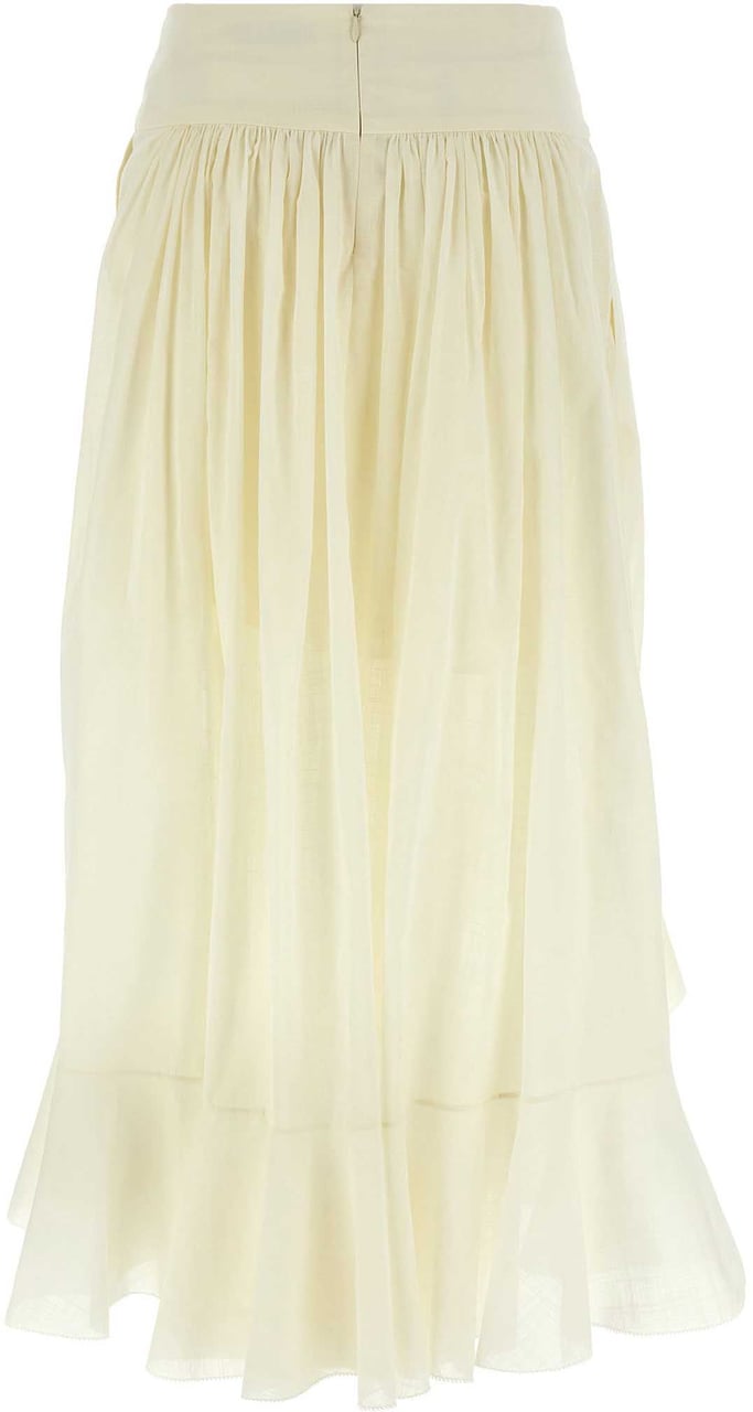 Zimmermann White Cotton Mini Skirt Wit