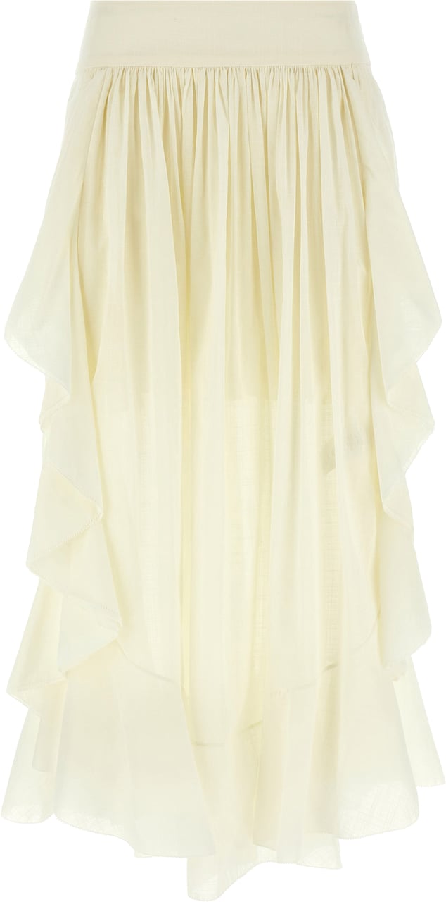 Zimmermann White Cotton Mini Skirt Wit