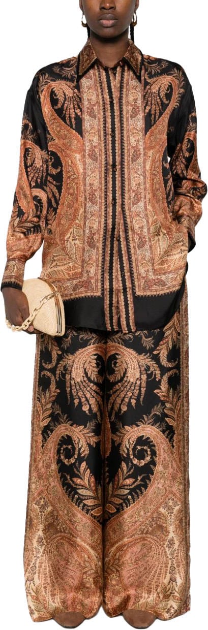 Zimmermann Trousers Black Paisley Zwart