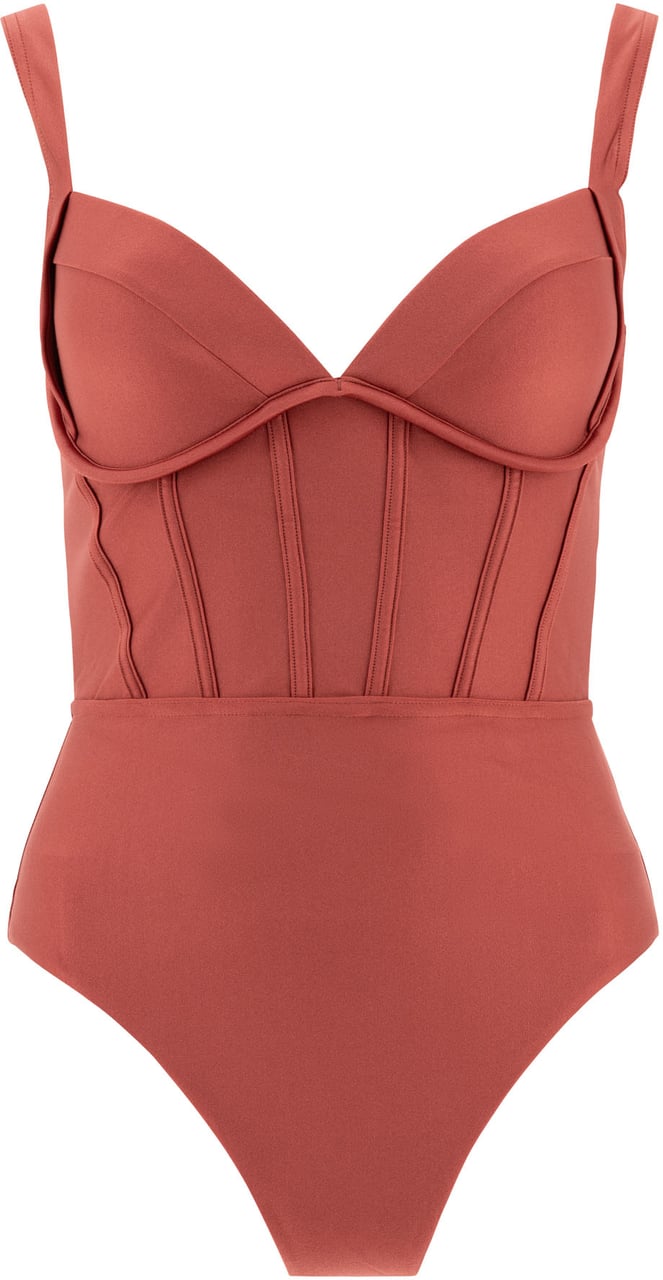 Zimmermann "Acacia" corset swimsuit Roze