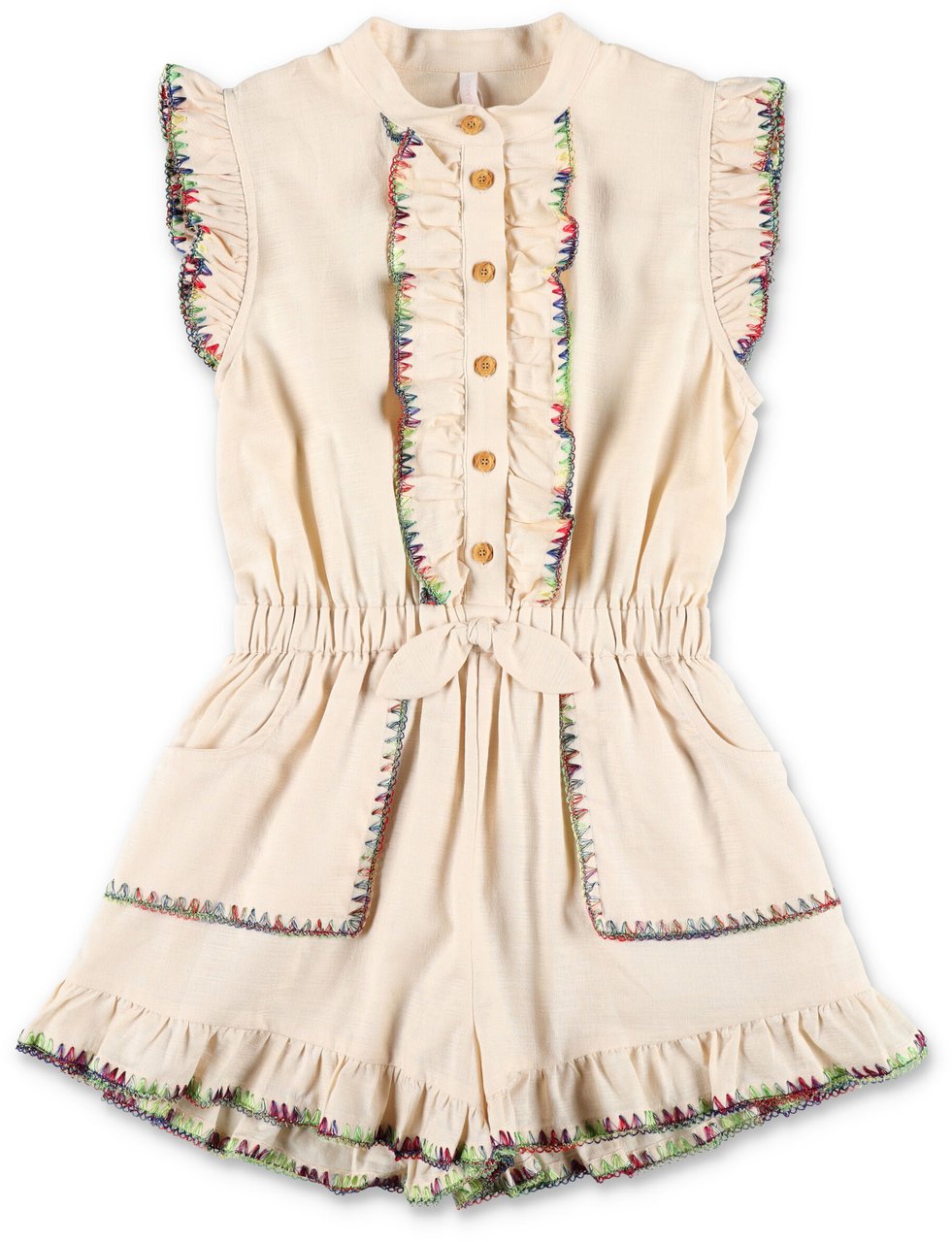 Zimmermann Lucy Frill Jumpsuit Bianco Wit