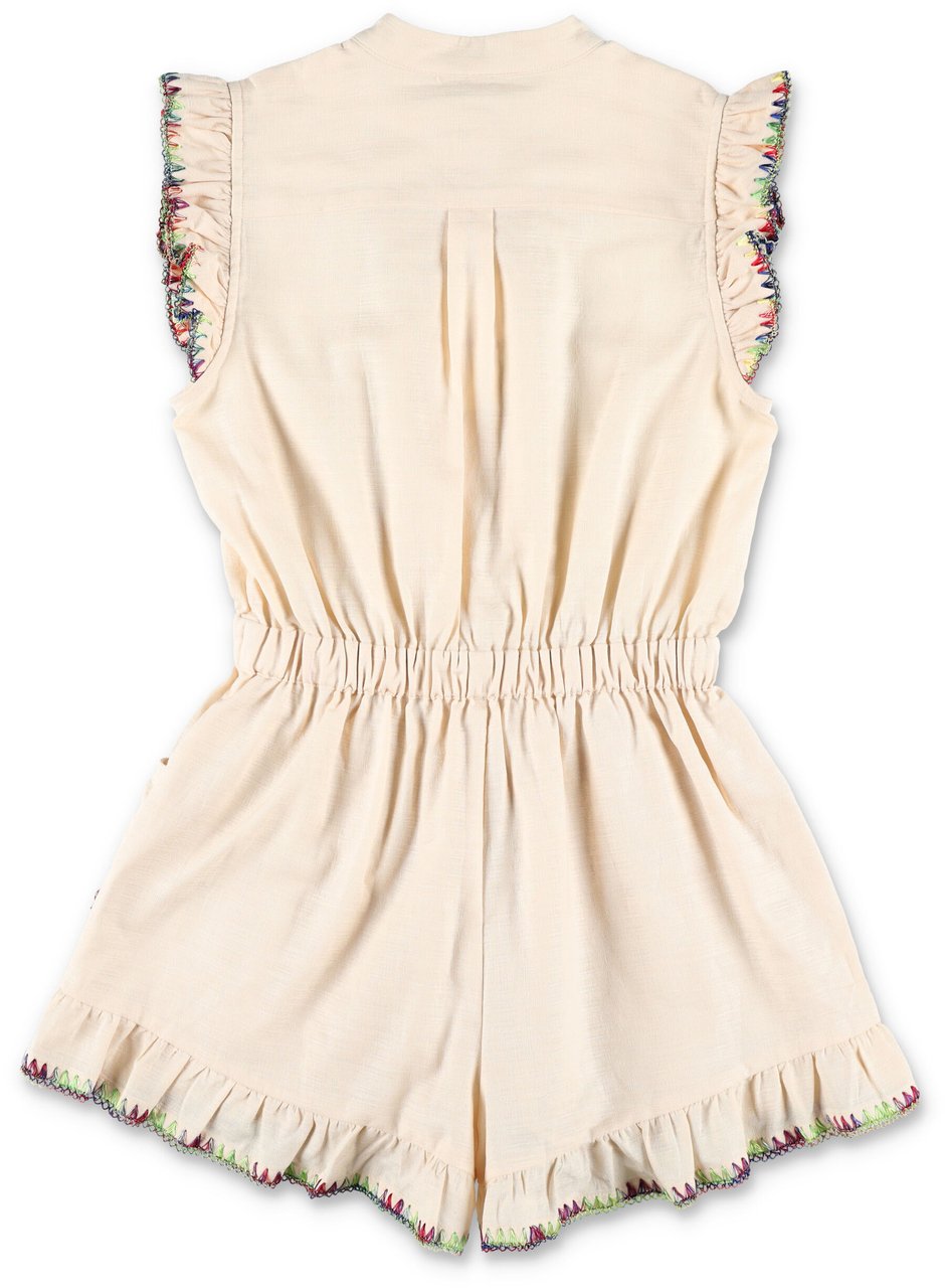 Zimmermann Lucy Frill Jumpsuit Bianco Wit
