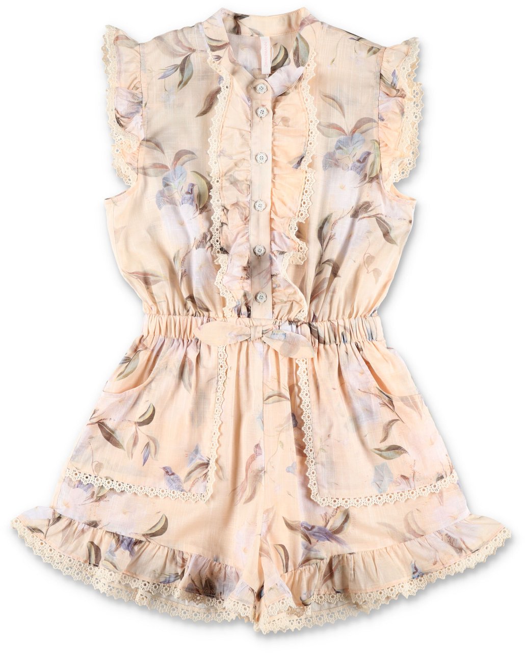 Zimmermann Cascadian Frill Jumpsuit Cream Floral Divers