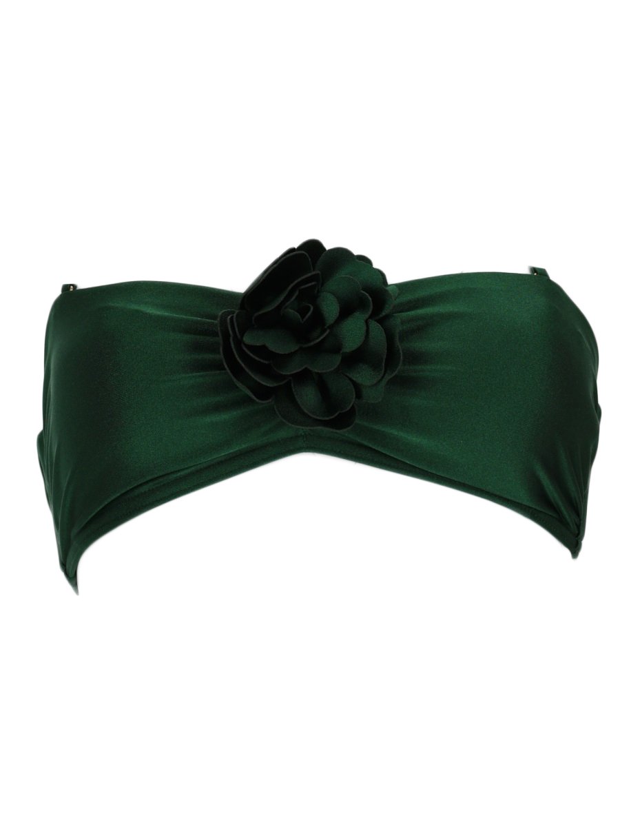 Zimmermann Waverly Flower Bandeau Bra with Central Floral Embellishment Zwart