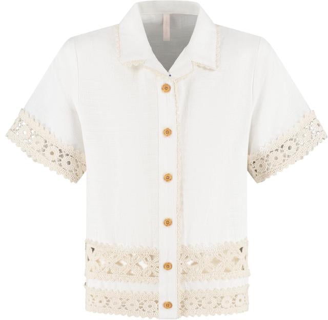 Zimmermann Wylie Kids Trimmed Shirt Wit