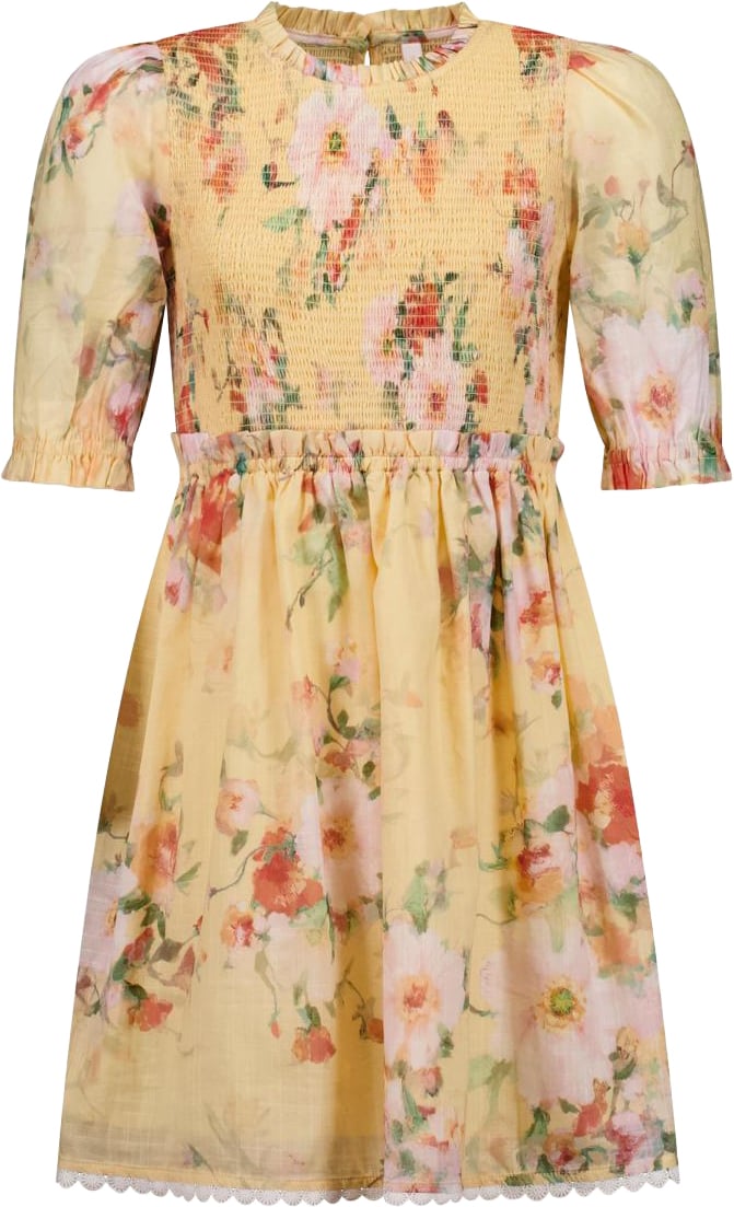 Zimmermann Everley Kids Shirred Dress Geel