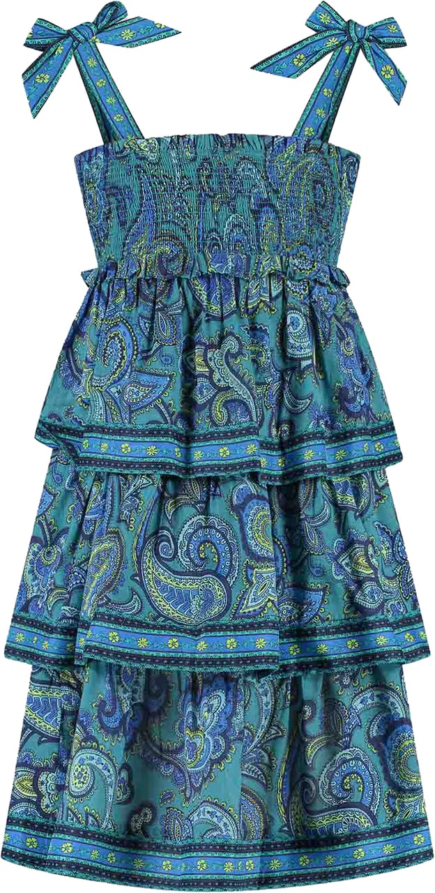 Zimmermann Patience Kids Tiered Dress Blauw