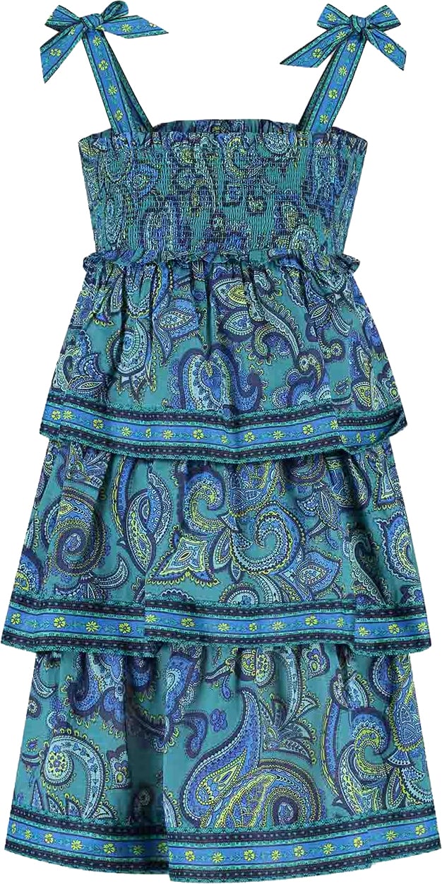 Zimmermann Patience Kids Tiered Dress Blauw