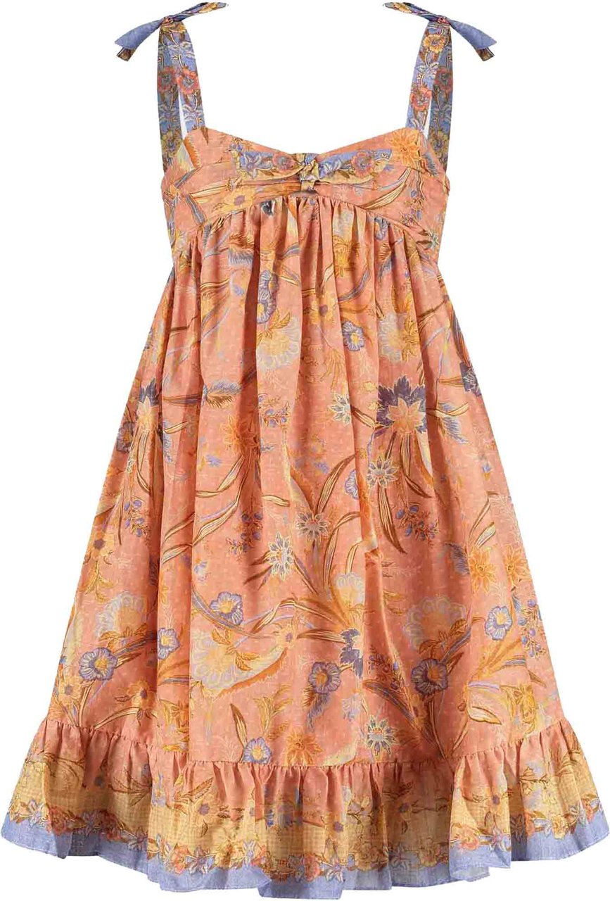 Zimmermann Indra Kids Tie Front Dress Oranje