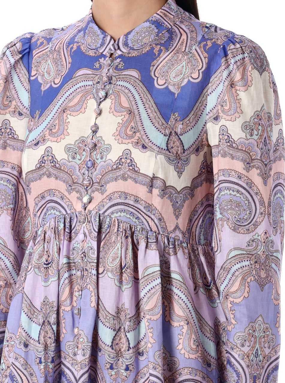 Zimmermann Maxine Short Dress Pasley Purple Pasley Paars