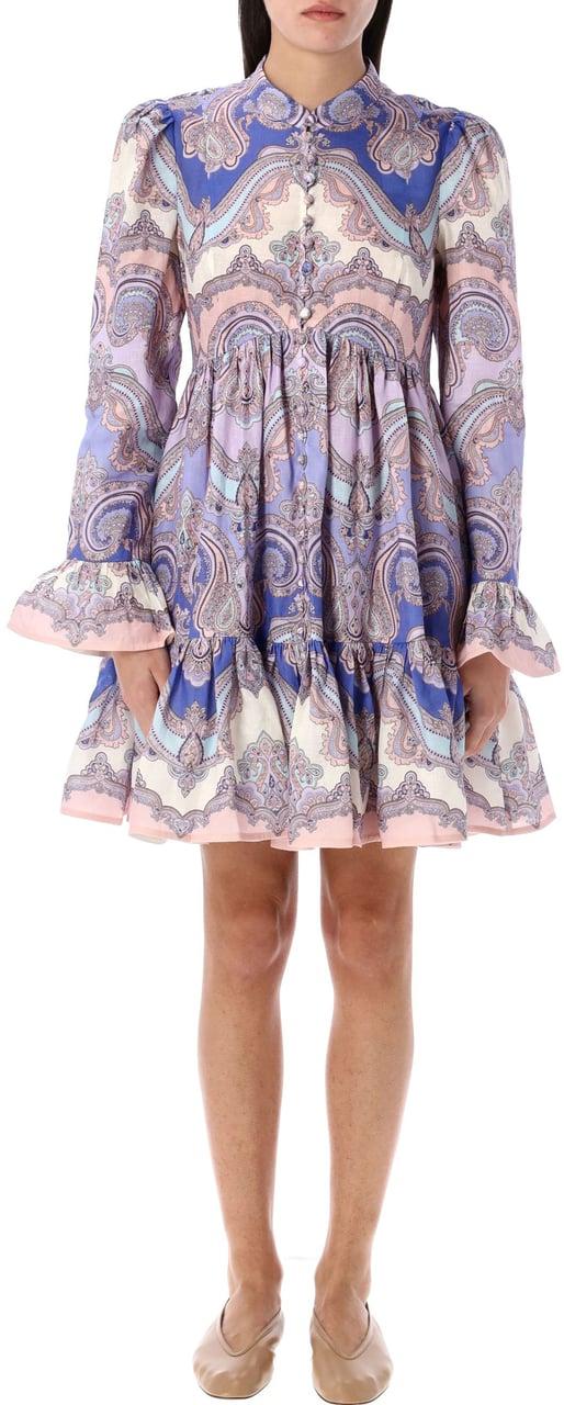 Zimmermann Maxine Short Dress Pasley Purple Pasley Paars