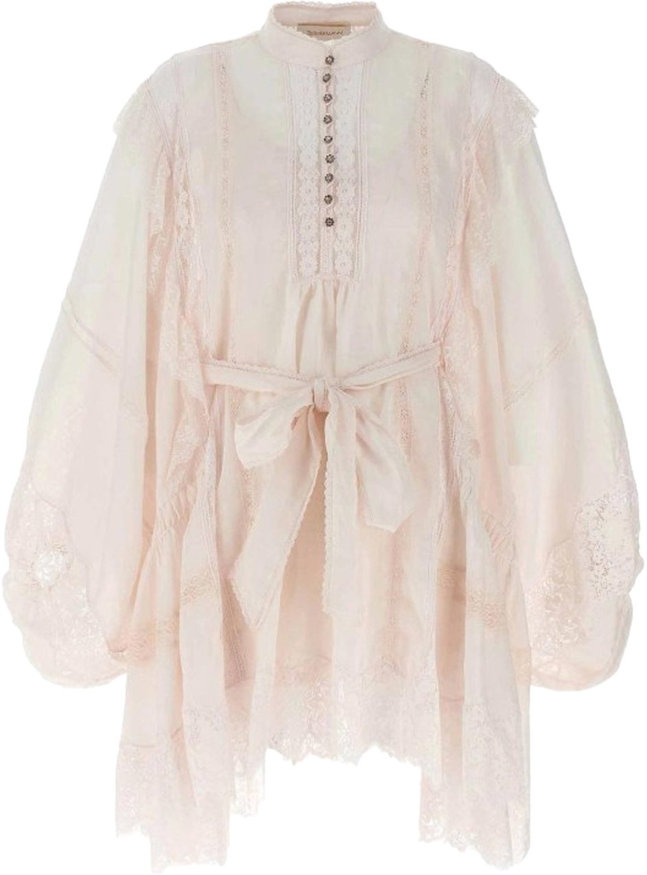 Zimmermann Zimmermann Lace Mini Dress Beige