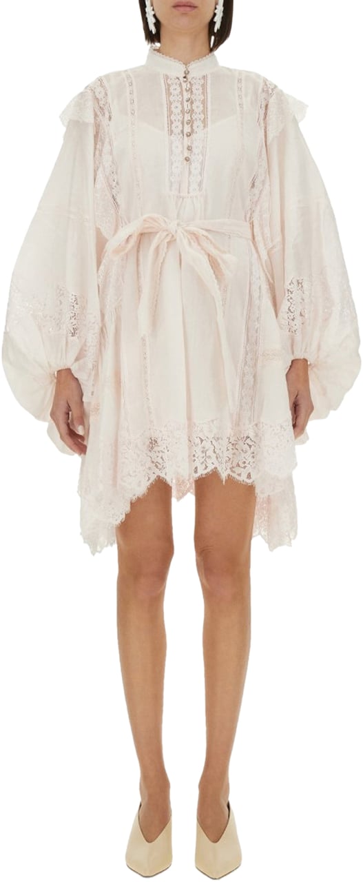 Zimmermann Zimmermann Lace Mini Dress Beige