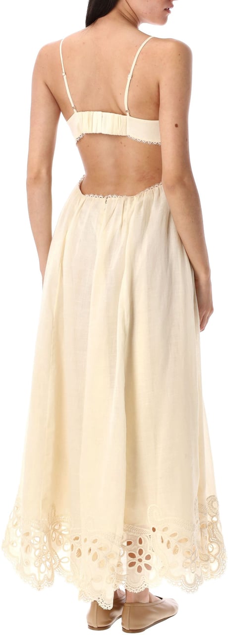 Zimmermann Coco Embroiderd Dress Bianco Wit