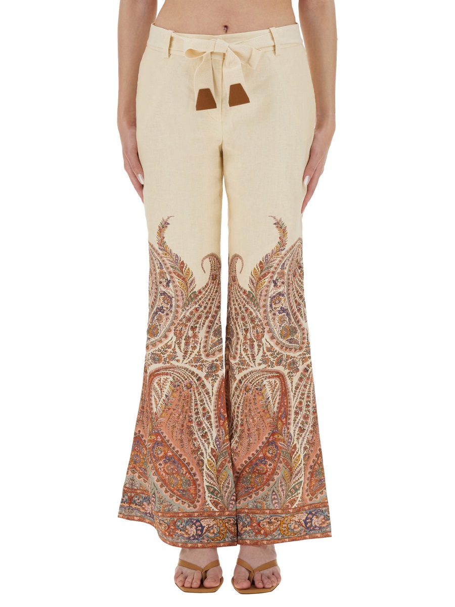 Zimmermann Rhiannon Paisley Pattern Flared Pants Neutraal