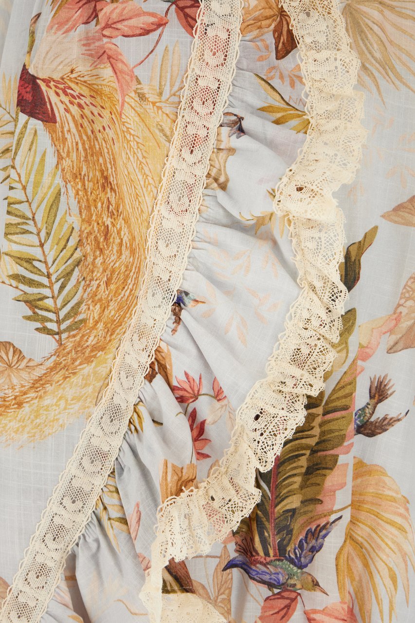 Zimmermann Zimmermann Printed cotton Ascension Frill dress Divers