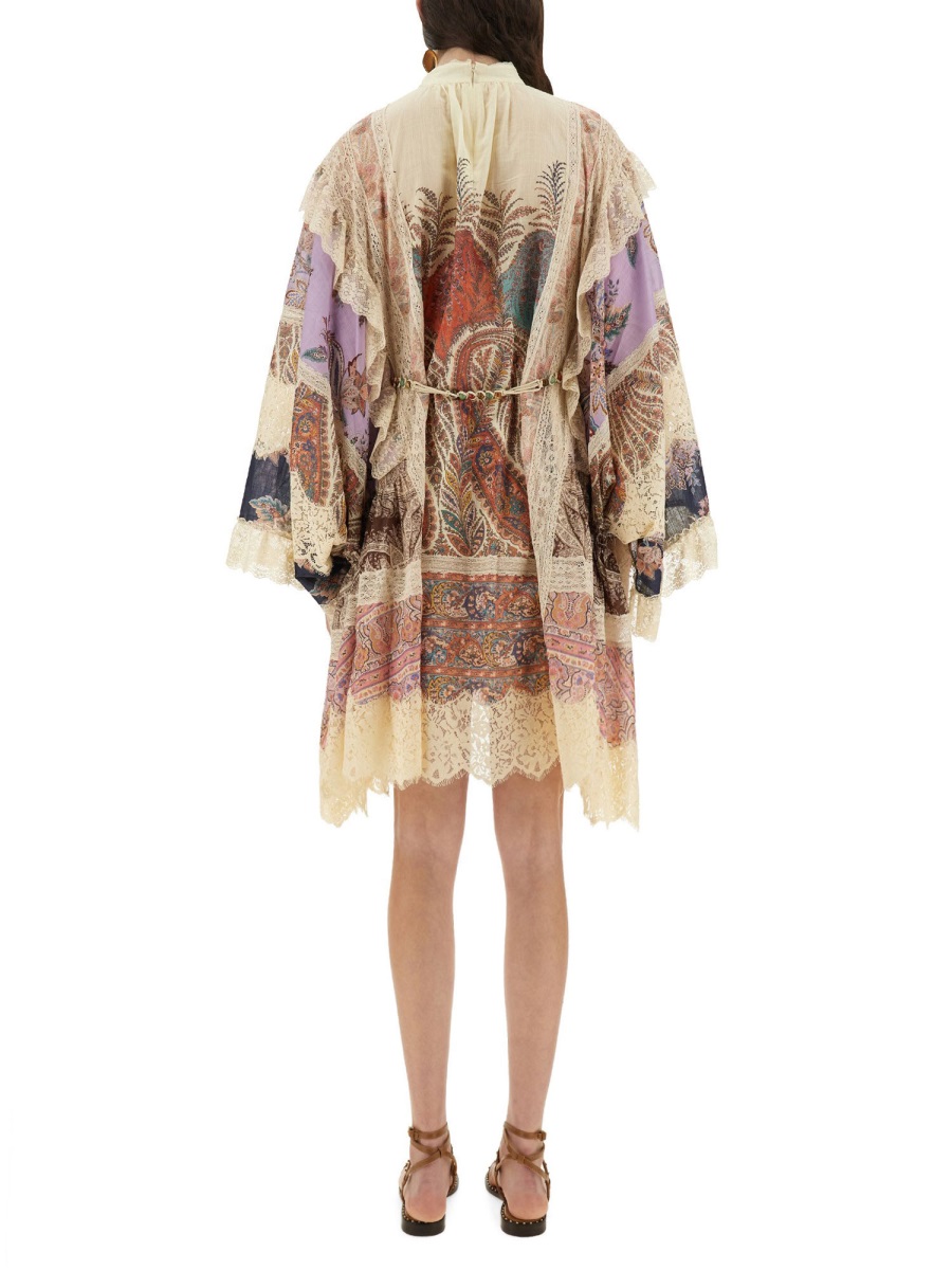 Zimmermann Rhiannon Floral Patchwork Mini Dress Neutraal