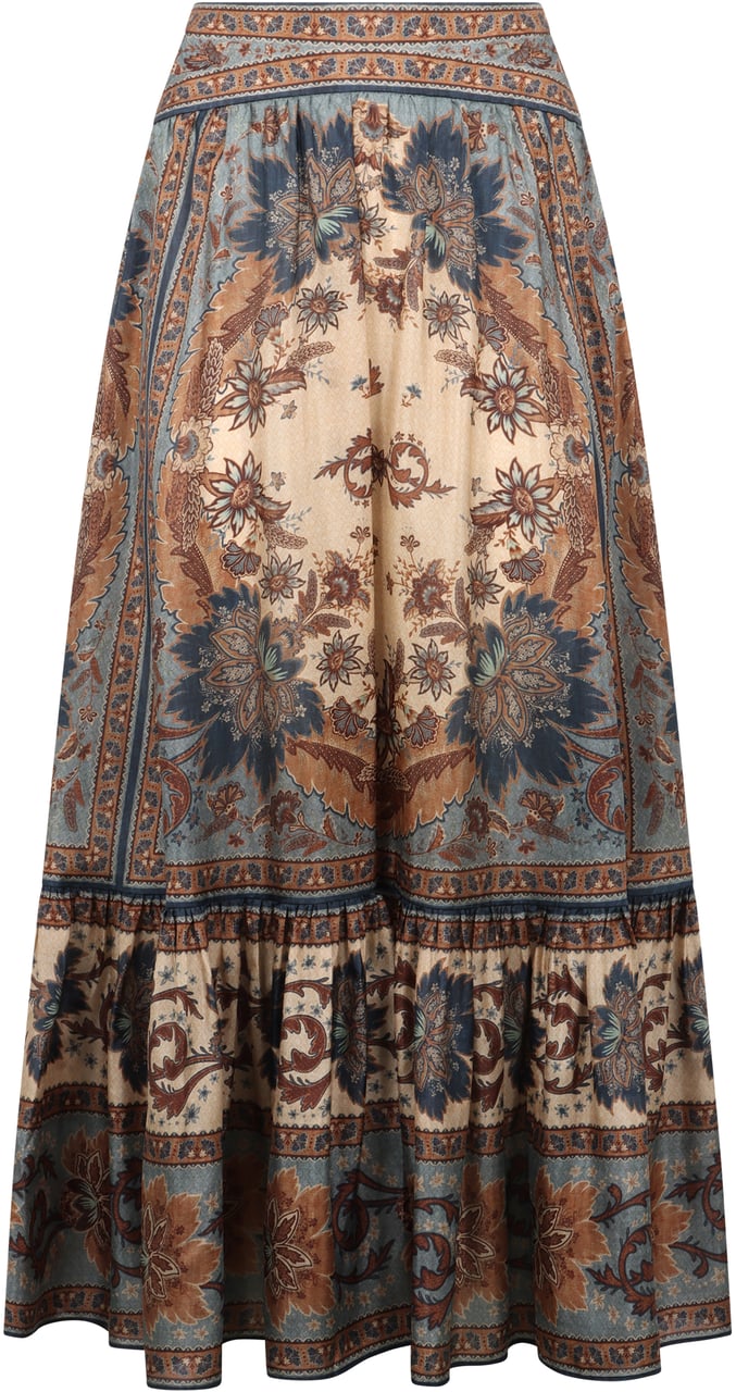 Zimmermann Ascension printed silk skirt Divers