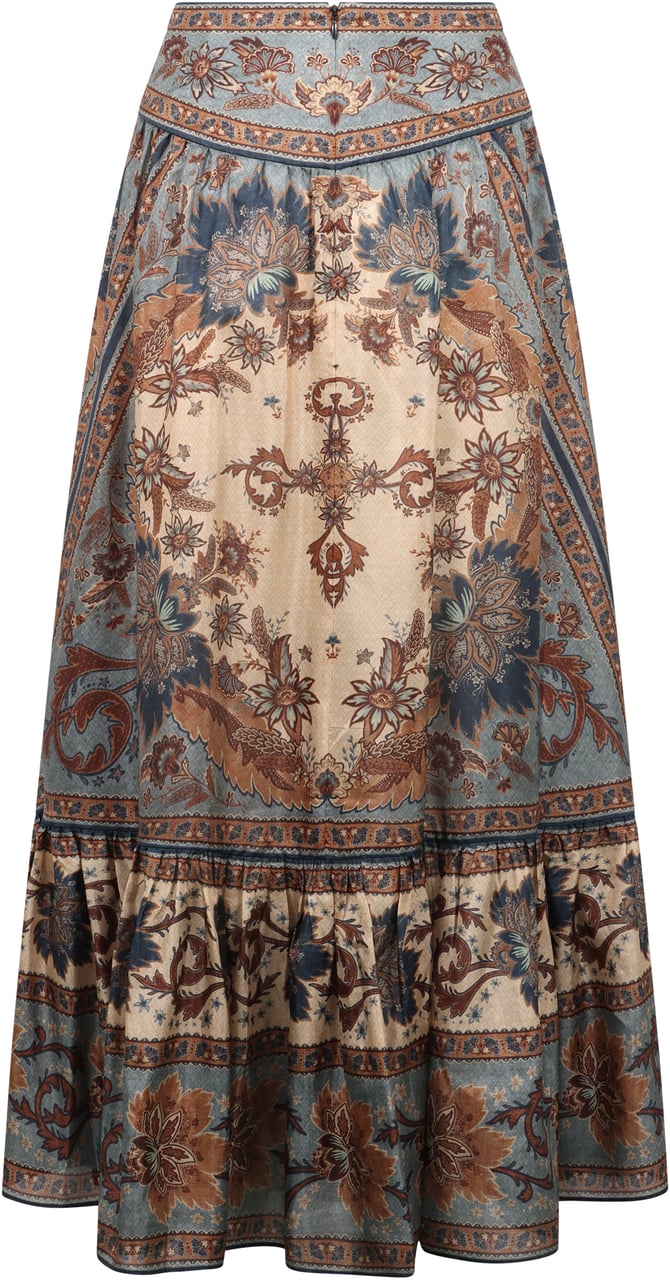 Zimmermann Ascension printed silk skirt Divers