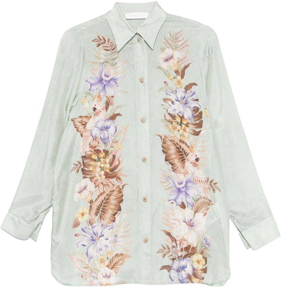 Zimmermann Shirts Verde Acqua Groen