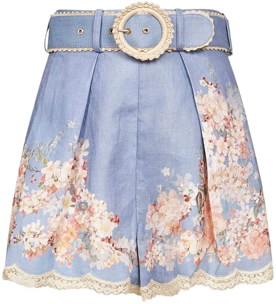 Zimmermann Shorts Clear Blue Blauw