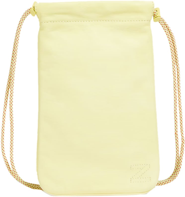 Zimmermann Logo Leather Pouch Crossbody Bag Geel