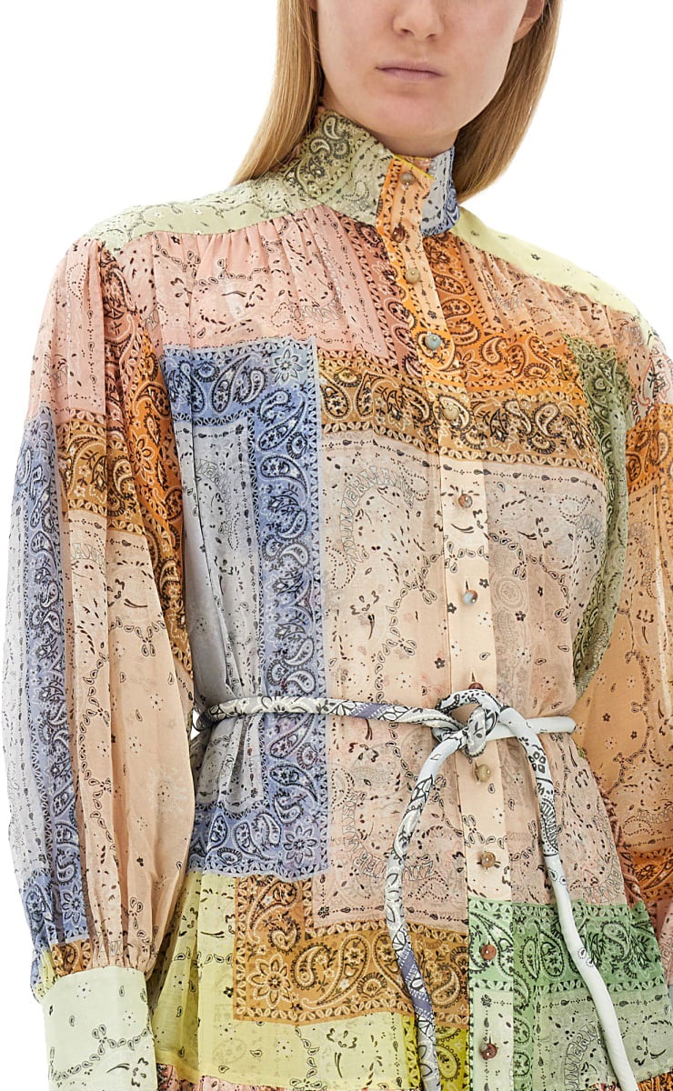 Zimmermann Elegantly Tailored Mini Dress With Cotton-Silk Blend Neutraal