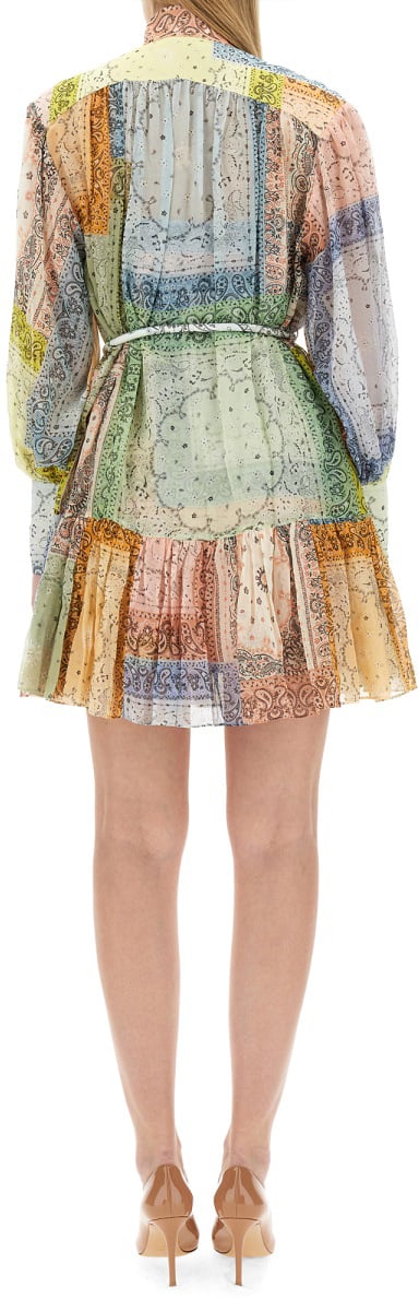 Zimmermann Elegantly Tailored Mini Dress With Cotton-Silk Blend Neutraal