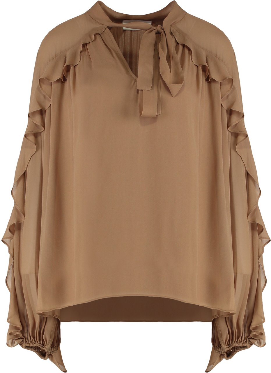 Zimmermann Illuminate crêpe blouse Bruin