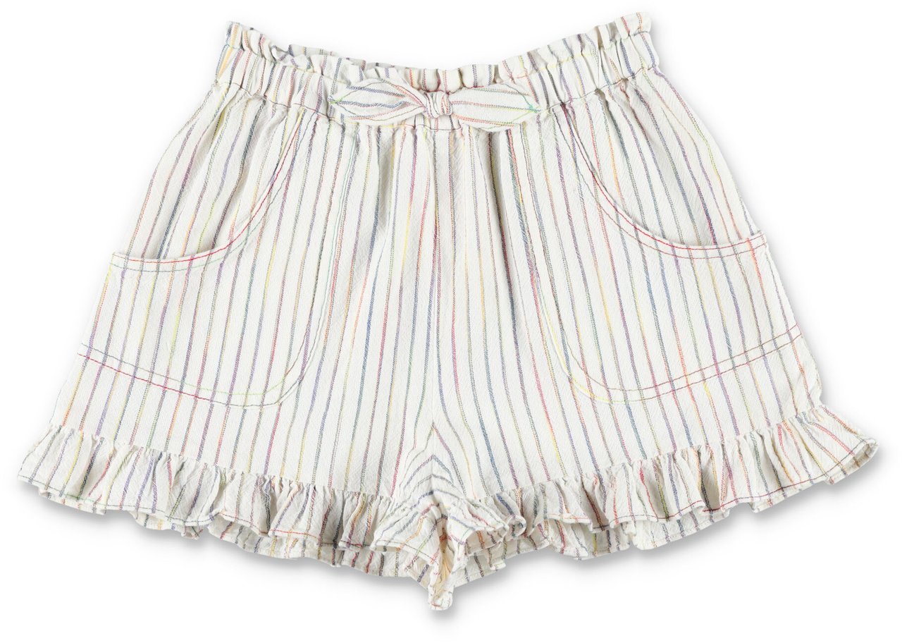 Zimmermann Rhiannon Stripes Denim Short Rainbow Stripe Divers