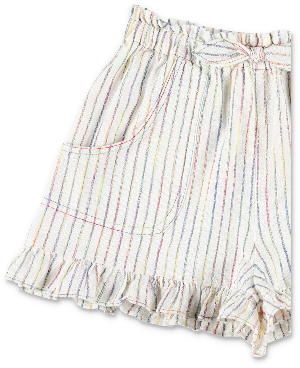 Zimmermann Rhiannon Stripes Denim Short Rainbow Stripe Divers